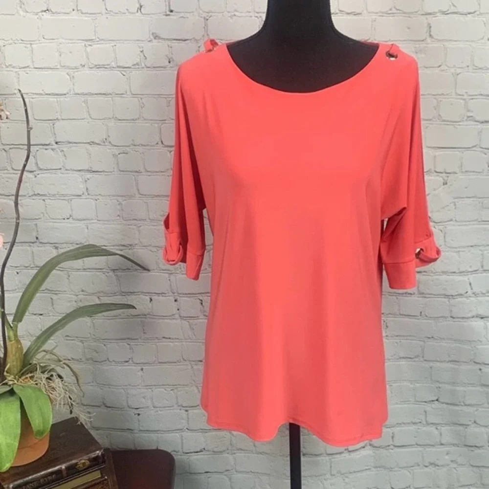 KARINA & CHLOE | Coral Tie Up Split Sleeve Half Sleeve Small